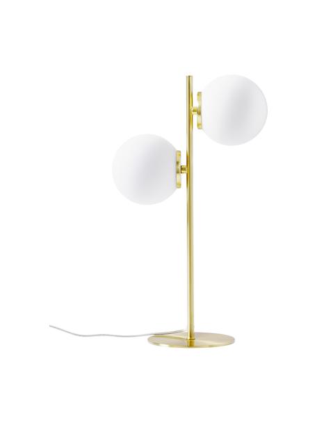 Lampe à poser en verre opalescent Atlanta, Blanc, couleur laitonnée, Ø 15 x haut. 45 cm