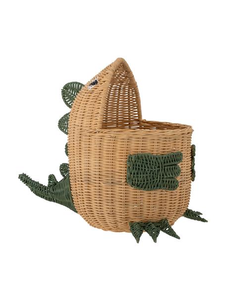 Cesta de ratán Eddi, Ratán, Madera clara, verde, An 57 x Al 48 cm