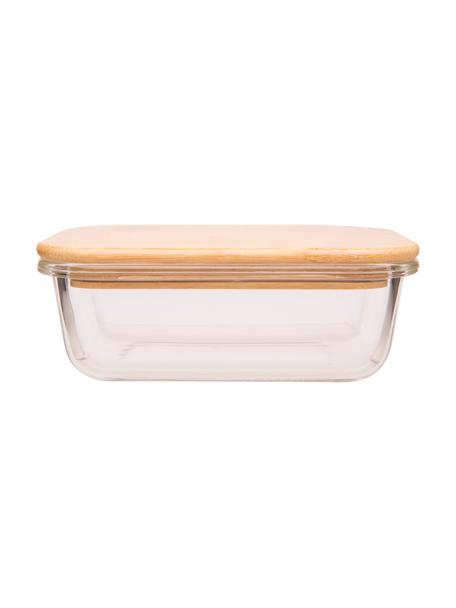Contenitore alimenti Storage, Scatola: vetro, Coperchio: legno di bambù, Trasparente, Larg. 18 x Alt. 6 cm