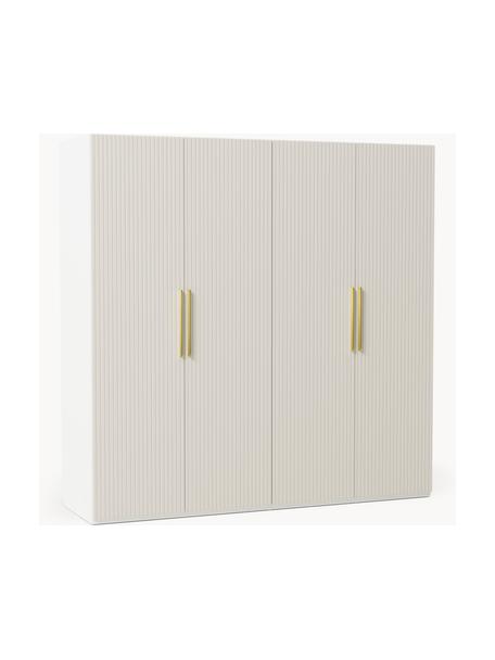 Armario modular con puertas giratorias Simone, 200 cm, variantes diferentes, Estructura: tablero aglomerado revest, Madera, beige claro, Interior Basic (An 200 x Al 200 cm)