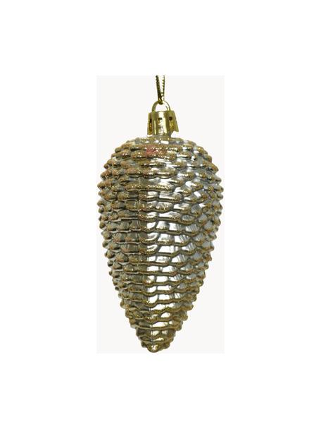 Ozdoba choinkowa odporna na stłuczenia Pine, 4 szt., Odcienie złotego, Ø 5 x W 9 cm