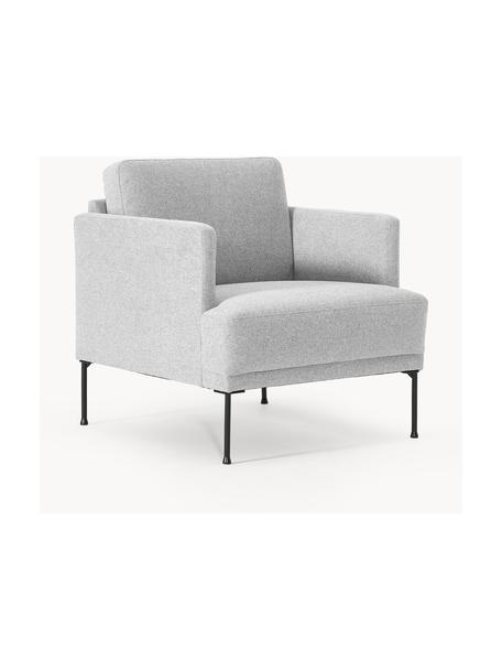 Fauteuil Fluente, Bekleding: 100% polyester Met 80.000, Frame: massief grenenhout, berke, Poten: metaal, gepoedercoat Dit , Geweven stof lichtgrijs, B 74 x D 85 cm