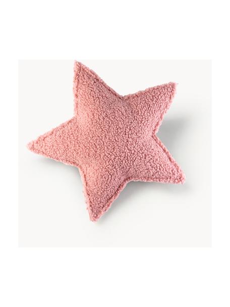 Teddy-Kuschelkissen Star, Bezug: Teddy (100 % Polyester), Hellrosa, B 37 x L 40 cm