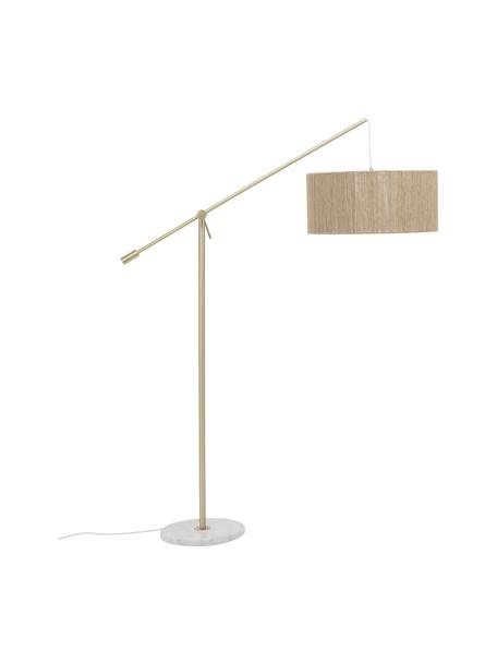 Veľká podlahová lampa s mramorovým podstavcom Lisana, Odtiene zlatej, béžová, Ø 50 x V 171 cm