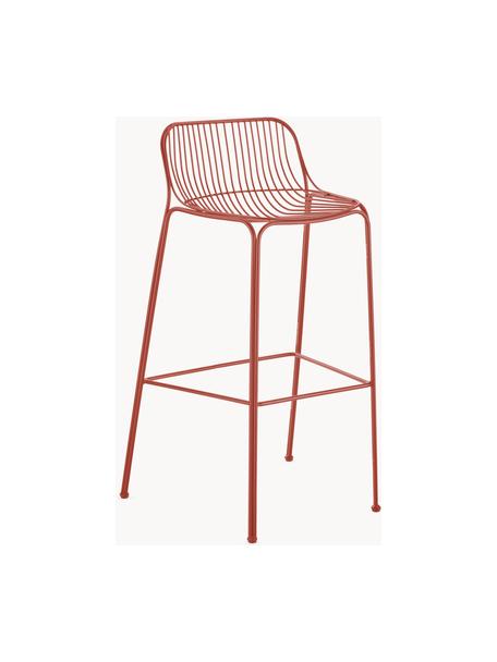 Taburete alto para exterior Hiray, Acero galvanizado pintado, Rojo cobrizo, An 57 x Al 96 cm