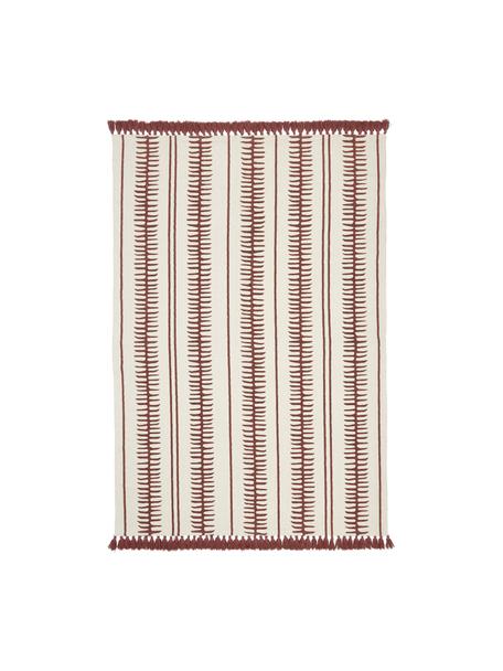 Ręcznie tkany dywan z bawełny z chwostami Rita, Beżowy, terakota, S 50 x D 80 cm (Rozmiar XXS)