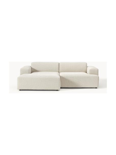 Ecksofa Melva (3-Sitzer), Bezug: 100 % Polyester Der strap, Gestell: Massives Kiefern- und Fic, Webstoff Hellbeige, B 238 x T 143 cm, Eckteil links