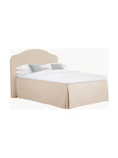 Premium Boxspringbett Dahlia, Webstoff Beige, B 140 x L 200 cm, Härtegrad H2