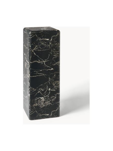 Columna decorativa en aspecto mármol Look, Poliresina cubierta con lámina de melamina, Negro aspecto mármol, An 33 x Al 91 cm