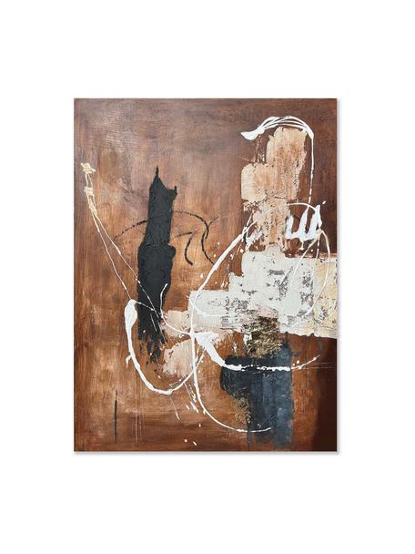 Quadro dipinto a mano Rust, Tonalità marroni, bianco, nero, Larg. 90 x Alt. 120 cm