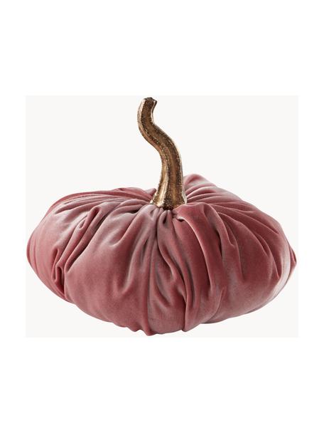 Citrouille décorative au toucher velouté Pumpis, 15 % polyrésine, 35 % acrylique, 25 % polyester, 25 % sable de quartz, Rose, Ø 19 x haut. 18 cm