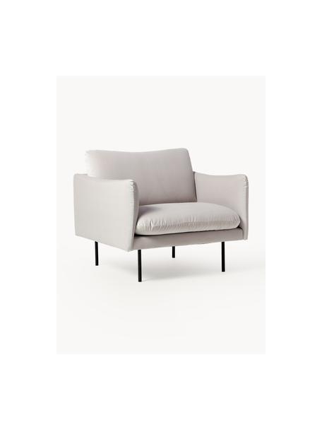 Fauteuil en velours Moby, Velours grège, larg. 90 x prof. 90 cm