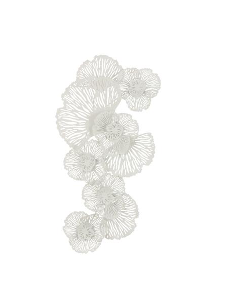 Metalen wandobject Flowers in wit, Gecoat metaal, Wit, B 72 cm x H 130 cm