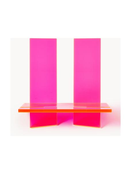 Boekenstandaard Crystal, B 36 x H 34 cm, Acrylglas, Roze, semi-transparant, B 36 x H 34 cm