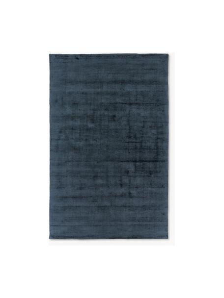 Handgeweven viscose vloerkleed Jane, Onderzijde: 100% katoen Het in dit pr, Lichtgrijs, B 400 x L 500 cm (maat XXL)