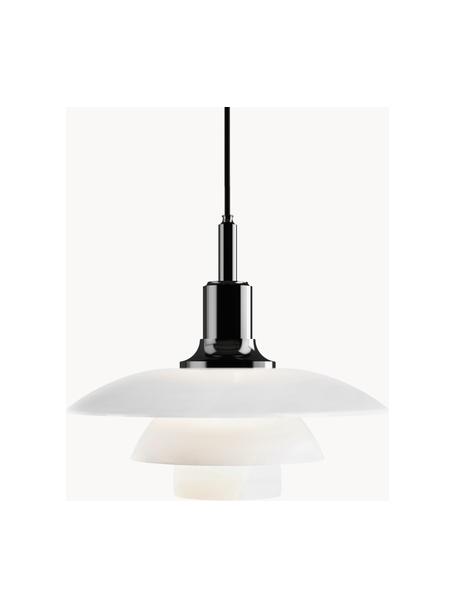 Lampada a sospensione in vetro soffiato PH 3½-3, Paralume: vetro opalino soffiato a , Nero, bianco, Ø 33 x Alt. 29 cm