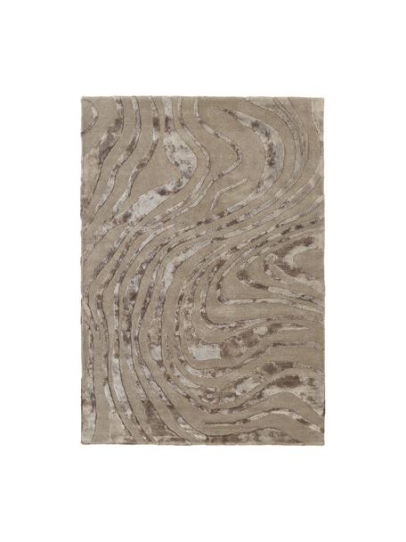 Ručně všívaný koberec s krátkým vlasem a strukturovaným povrchem Winola, Taupe, béžová, Š 80 cm, D 150 cm (velikost XS)