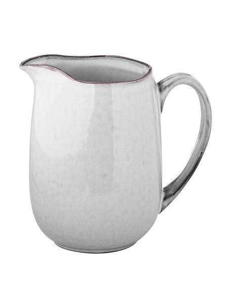 Ručne vyrobený džbán na mlieko z kameniny Nordic Sand, 1 l, Kamenina, Piesková, Š 17 x V 16 cm