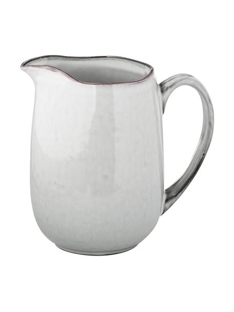 Ručne vyrobený džbán na mlieko Nordic Sand, 1 l, Kamenina, Sivá, béžová, Š 17 x V 16 cm