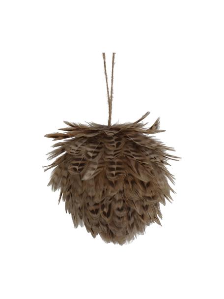 Ozdoba choinkowa Feather Ball, 2 szt., Pióra, Odcienie brązowego, Ø 11 cm