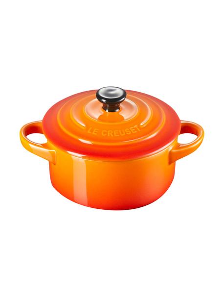 Petite casserole orange/rouge avec couvercle Cocotte, Grès cérame, Rouge, orange, Ø 10 x haut. 8 cm