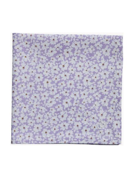 Serviette en coton à motif fleuri Liberté, 100 % coton, Lilas, blanc, larg. 40 x long. 40 cm
