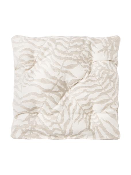 Cojín de asiento para exterior estampado jacquard Ortun, Funda: 100% poliacrílico tintado, Tonos beige, An 40 x L 40 cm
