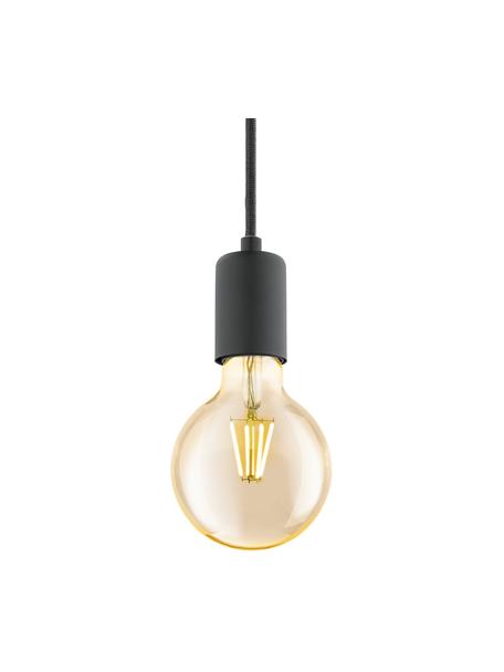 Petite suspension ampoule nue Trey, Noir, mat, Ø 10 x haut. 8 cm