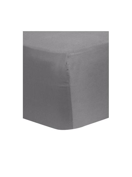 Boxspring hoeslaken Comfort, katoensatijn, Weeftechniek: satijn, Donkergrijs, B 180 x L 200 cm