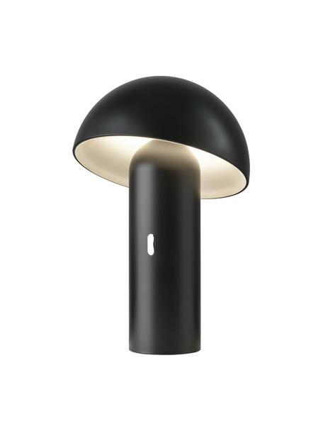 Lámpara de mesa pequeña LED regulable Svamp, portátil, Pantalla: plástico, Negro, Ø 16 x Al 25 cm
