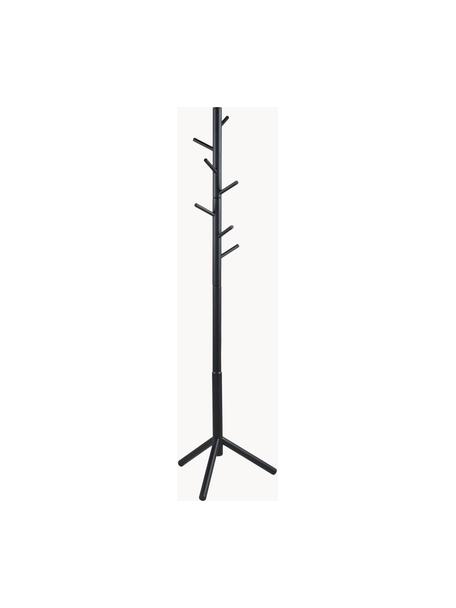 Kapstok Bremen van hout met 6 haken, Rubberhout, gelakt, Zwart, B 51 x H 176 cm