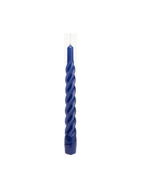 Candela a bastoncino Twisted 6 pz, Cera paraffinica, Blu scuro, Alt. 20 cm