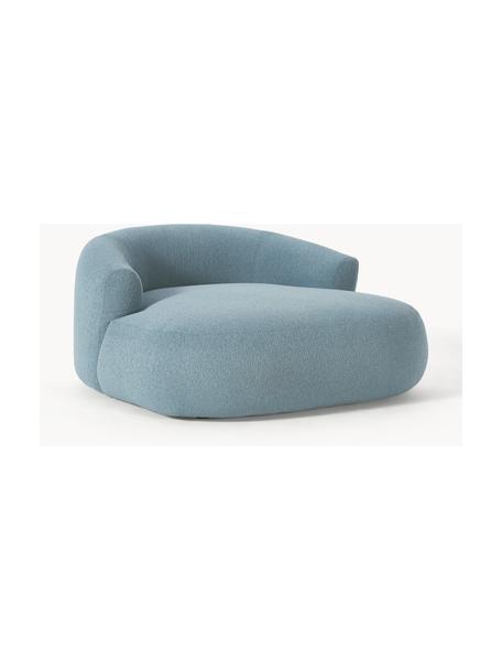 Fauteuil lounge bouclé XL Sofia, Bouclé bleu, larg. 140 x prof. 140 cm