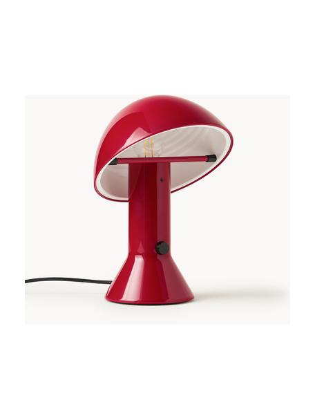 Petite lampe à poser avec abat-jour réglable Elmetto, Plastique laqué, Rouge, Ø 22 x haut. 28 cm