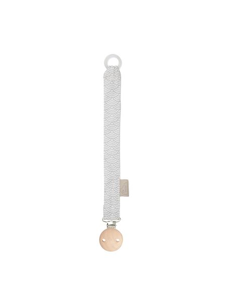 Clip protege chupetes Wave, Gris, blanco, L 20 cm