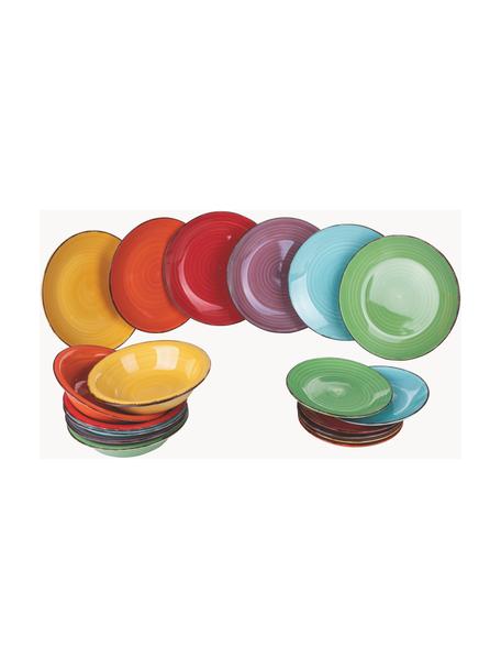 Handbemaltes Geschirr-Set Baita, 6 Personen (18-tlg.), Steingut, Bunt, 6 Personen (18-tlg.)