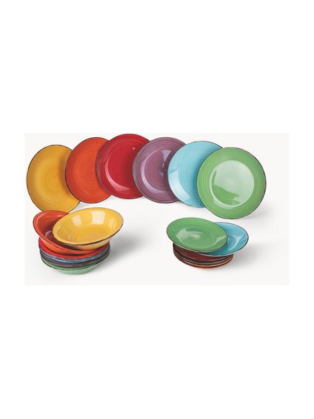 Handbemaltes Geschirr-Set Baita, 6 Personen (18-tlg.), Steingut, Bunt, 6 Personen (18-tlg.)