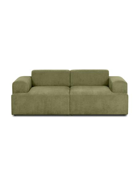 Cord-Sofa Melva (2-Sitzer) in Grün, Bezug: Cord (92% Polyester, 8% P, Gestell: Massives Kiefernholz, FSC, Füße: Kunststoff, Cord Grün, B 198 x T 101 cm