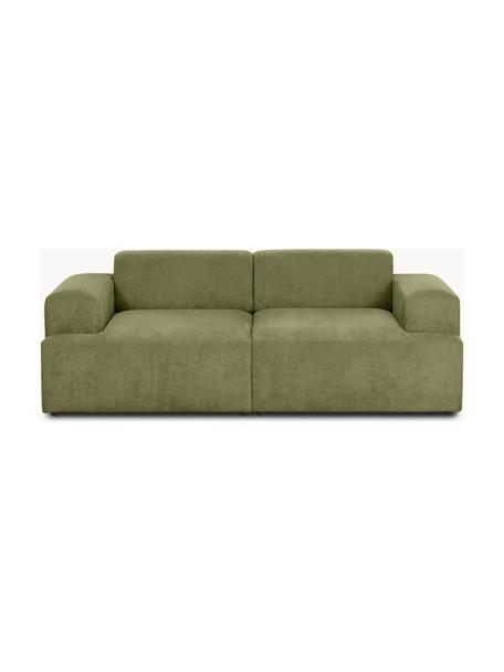 Cord-Sofa Melva (2-Sitzer), Bezug: Cord (92% Polyester, 8% P, Gestell: Massives Kiefernholz, FSC, Füße: Kunststoff, Cord Olivgrün, B 198 x T 101 cm
