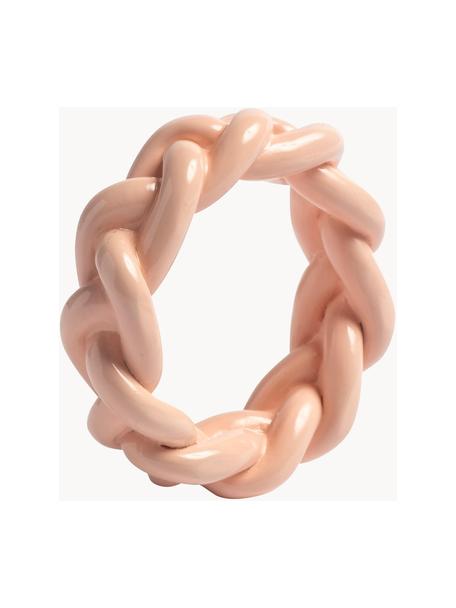 Serviettenringe Braid, 4 Stück, Polyresin, Rosa, Ø 6 x H 2 cm