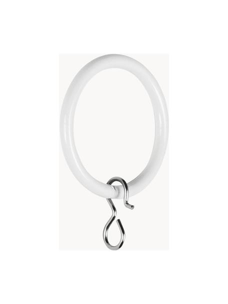 Gordijnringen Cherry, 10 stuks, Gecoat staal, Wit, Ø 4 cm