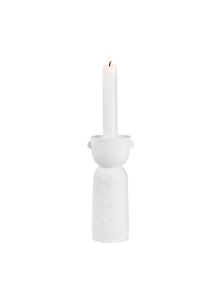 Porzellan-Kerzenhalter Luna in Weiß, Porzellan, Weiß, Ø 7 x H 15 cm