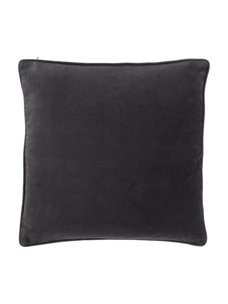 Jednofarebný zamatový poťah na vankúš Dana, 100 % bavlnený zamat, Antracitová, Š 50 x D 50 cm