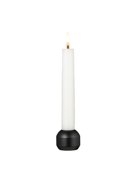 Kerzenhalter Silhouette in Schwarz, 2 Stück, Metall, beschichtet, Schwarz, Ø 4 x H 3 cm