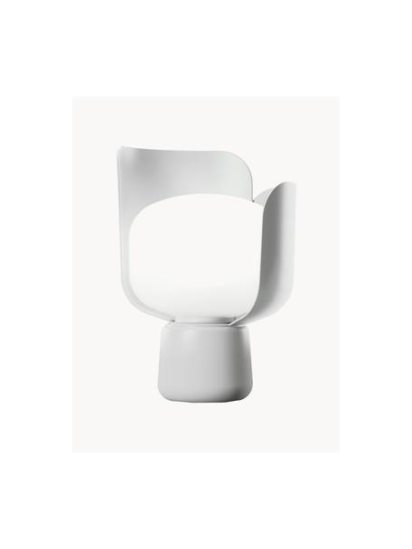 Kleine Tischlampe Blom, handgefertigt, Lampenschirm: Kunststoff, Weiß, Ø 15 x H 24 cm