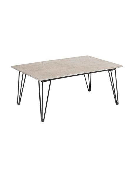 Garten-Beistelltisch Mundo, Tischplatte: Beton, Beine: Metall, beschichtet, Grau, Schwarz, B 90 x T 60 cm
