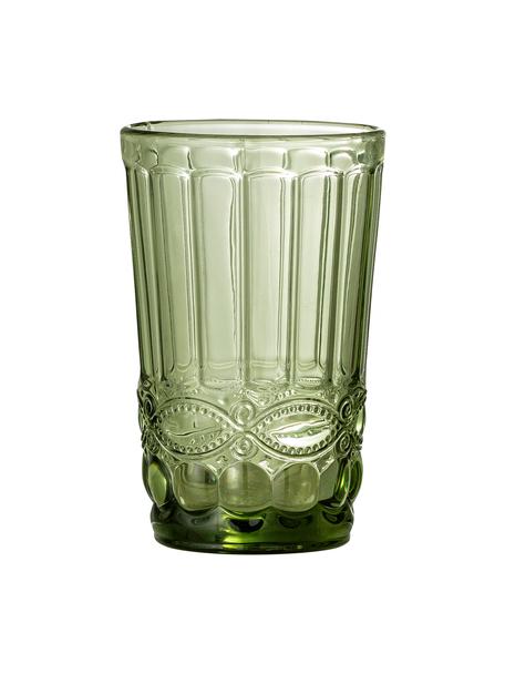 Waterglazen Florie, 4 stuks, Glas, Groen, Ø 8 x H 13 cm, 350 ml