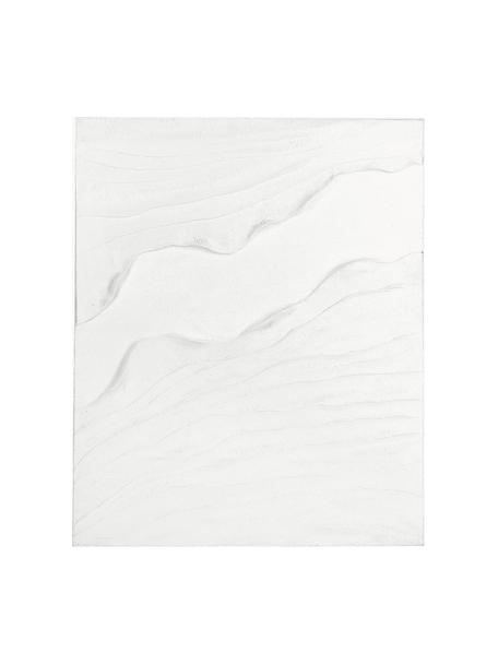 Leinwandbild Texture, Bild: Flachsfasern, Weiss, B 80 x H 100 cm