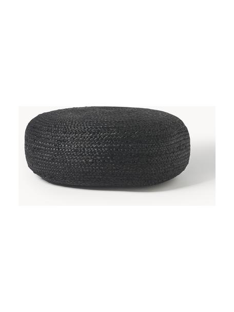 Pouf en jute artisanal Bono, Anthracite, Ø 58 x haut. 21 cm