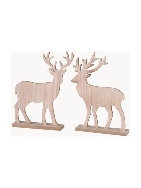 Komplet dekoracji Kigan, 2 elem., Płyta pilśniowa (MDF), Jasne drewno naturalne, S 26 x W 30 cm